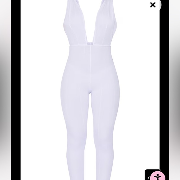 White Plunge jumpsuit - Picture 1 of 4